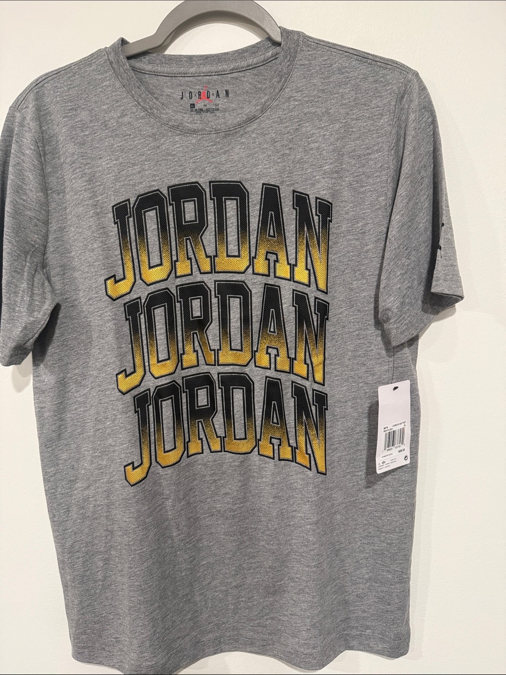 Jordan Short Sleeve Graphic Tee in Gray and Yellow
